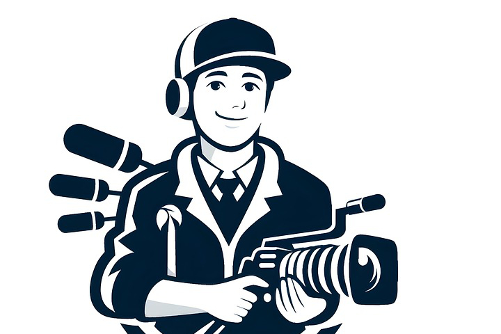 ai generated, man, videographer, camera, videography, photographer, film, equipment, technology, video, cameraman, digital, recording, photography, media, record, television, broadcast, professional, movie, clip art